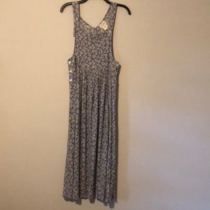 VintageBlue Floral Button Dress